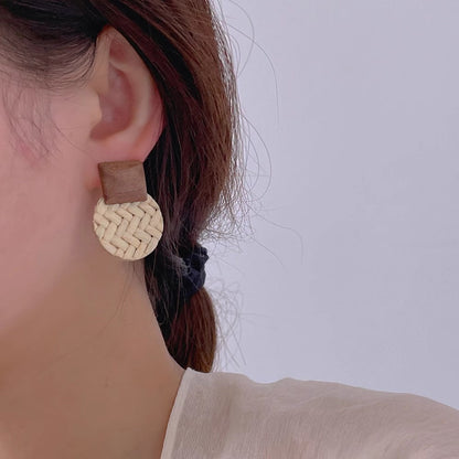Earwish - Elegant Woven Rattan Earrings