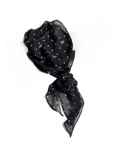 Haila - Vintage Classic Spot Print Long Scarf Headband