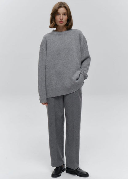 Relaxed Knit Pullover Sweater In Midweight Blend