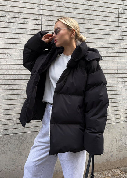 Oversized Cotton Blend Puffer Jacket Casual Winter