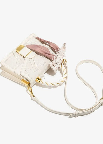 Mini Top Handle Bag Polyurethane Faux Leather Lace Detail