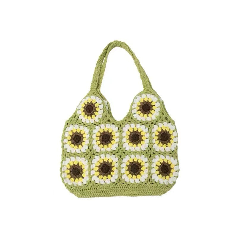 Crochet Granny Square Bag Sunflower Handbag