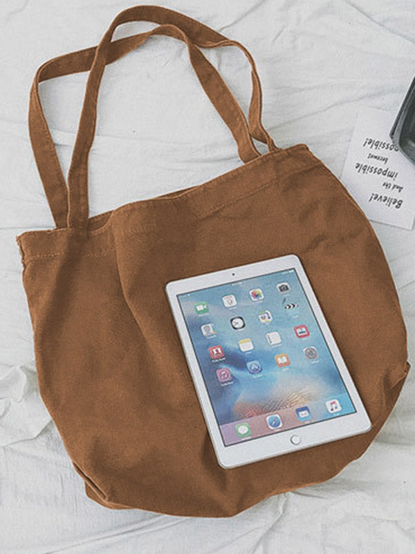 Simple Solid Color Canvas Bag
