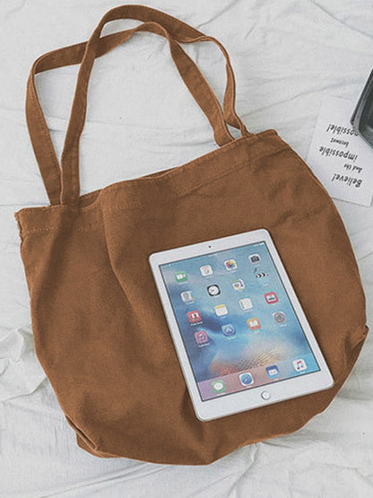 Simple Solid Color Canvas Bag