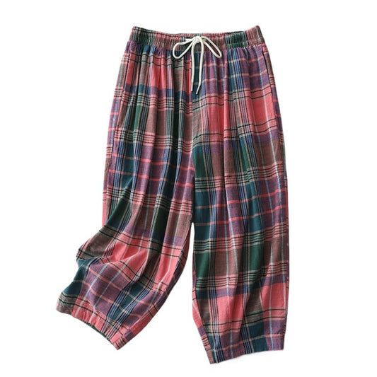 Shea - Colorful Summer Checkered Relaxed Pants