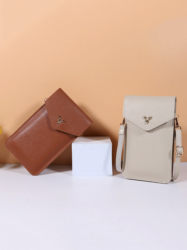 7 Colors Simple Solid Color PU Sling Bag