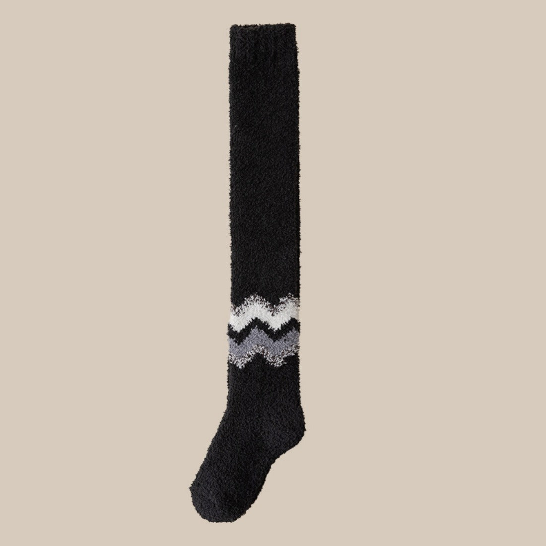 Rufia - Wavy Pattern Coral Fleece Long Socks