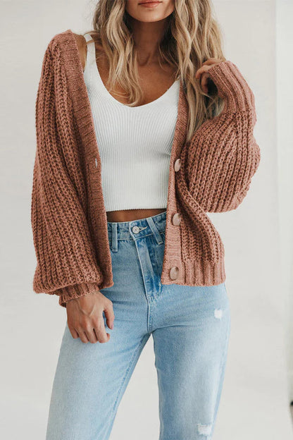 Women Open Front Button Down knit Fall Sweater Cardigan