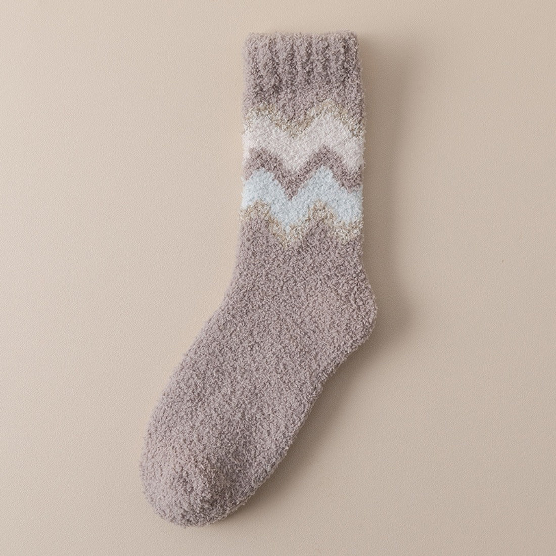 Rufia - Wavy Pattern Coral Fleece Socks