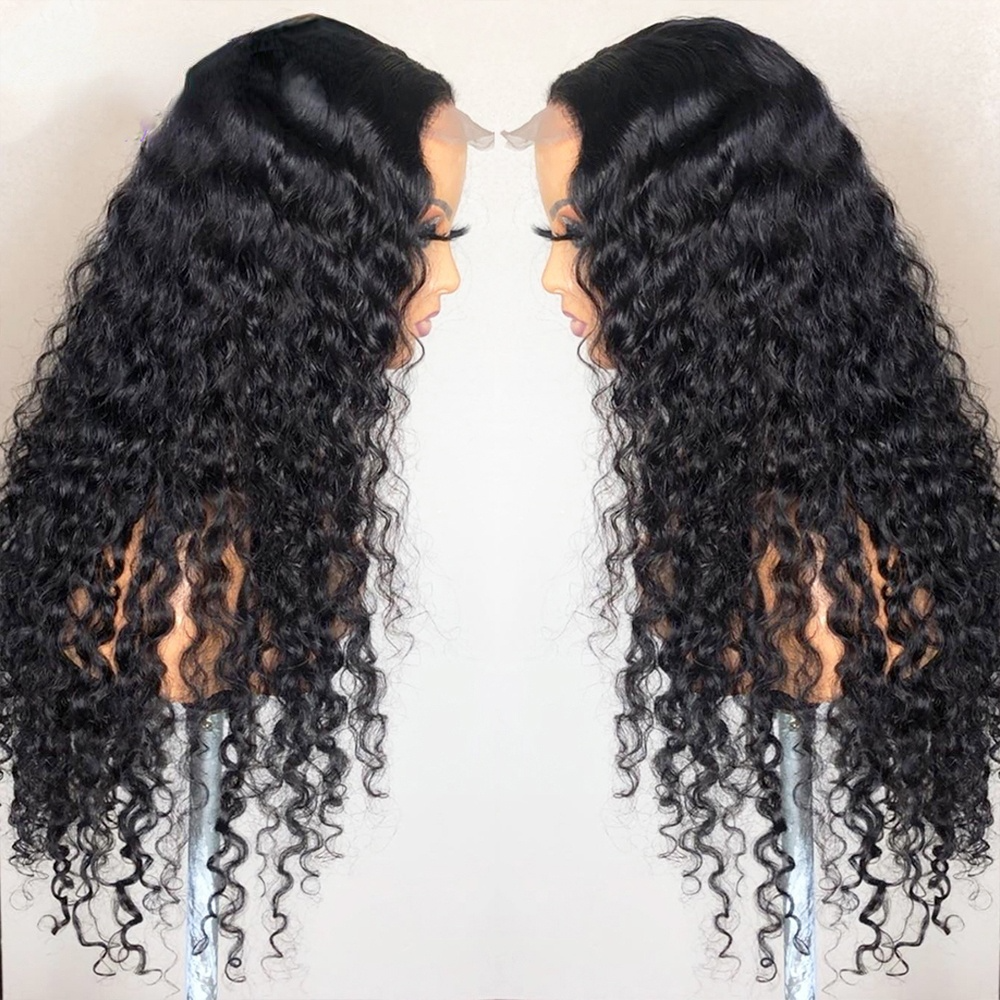 Deep Wave Closure Wig Human Hair Lace Frontal Wigs 13X6 Lace Front Wig Preplucked Bleached Knots Wigs 13X4 Deep Wave Frontal Wig