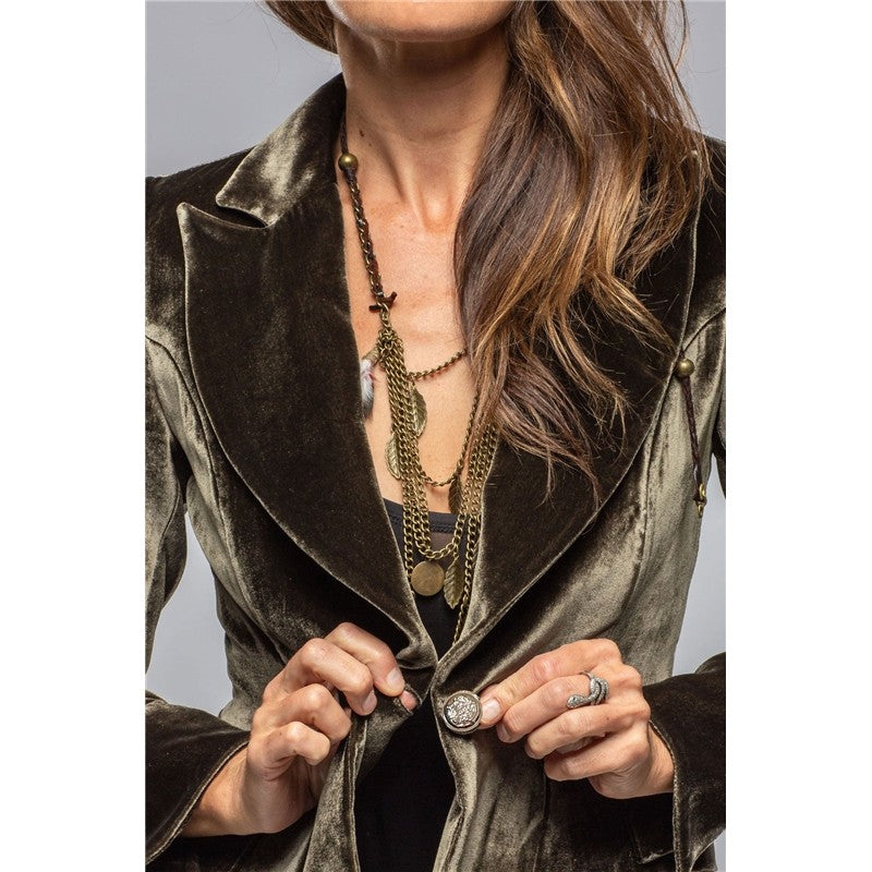 Velvet Slim Single Button Casual Blazer