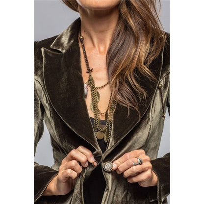 Velvet Slim Single Button Casual Blazer