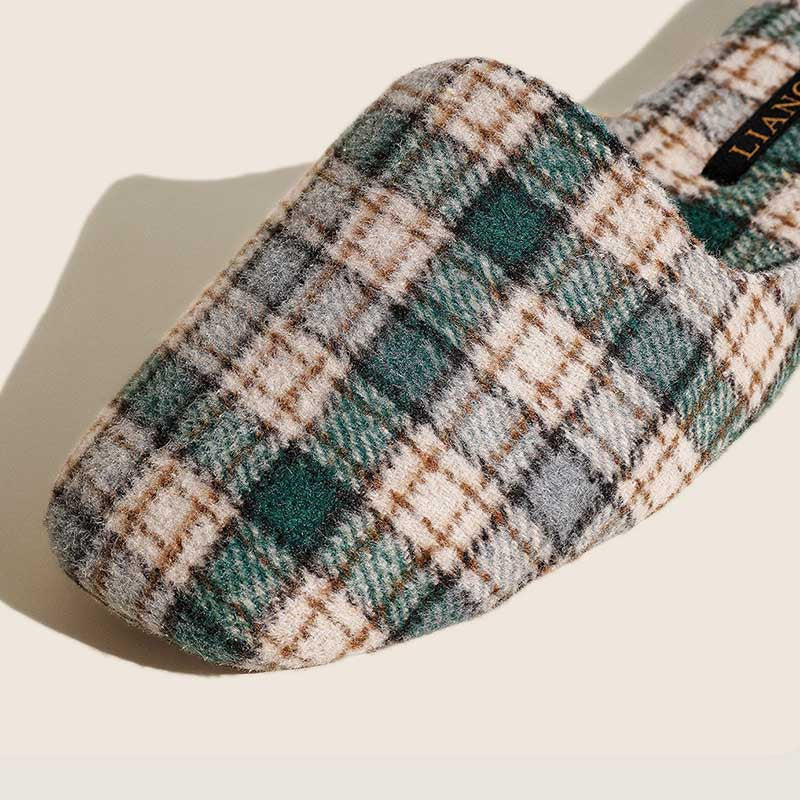 Plaid Color Block Soft Simple Slippers
