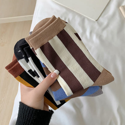 Rufia - Stripe Color-Block Socks - Eye-Catching