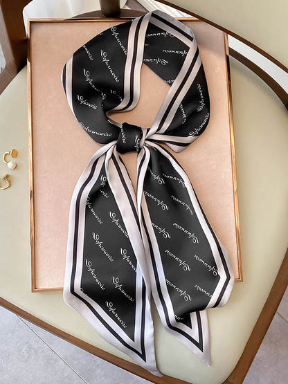 Stylish Letter Printed Light Maturity Silk Scarf