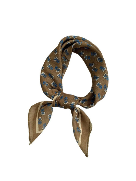 Haila - 20" Classic Square Headscarf - Flower Print