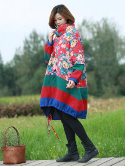 Long Vintage Cotton And Linen Jacket For Women