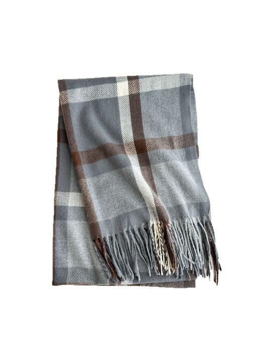 Scarvii - Colorblock Plaid Winter Scarf for Women