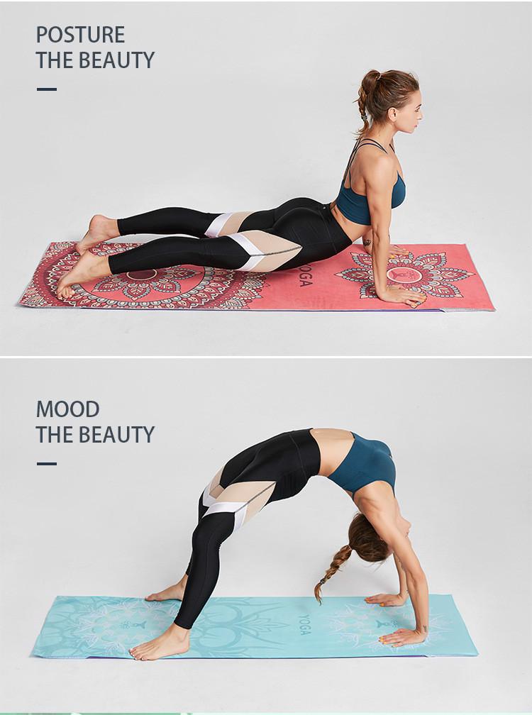 Portable Printed Yoga Towel Non-Slip Design Supports Custom Pattern Design Digital Printed Yoga Towel Yoga Mat 34