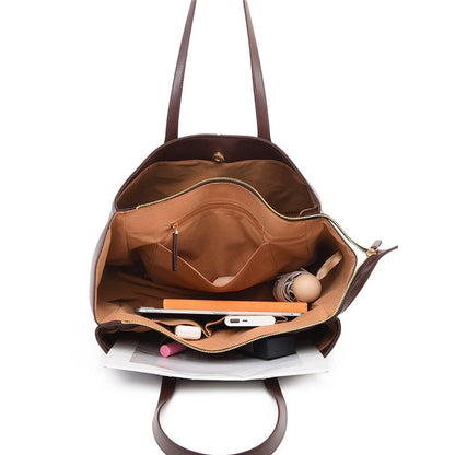 Single Shoulder PU Tote Bag Intellectual Casual Retro Fashion