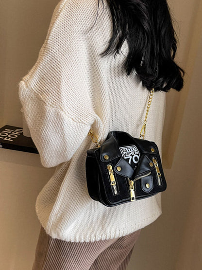 Chains Geometric Zipper Bags Crossbody Bags Handbags