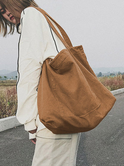 Simple Solid Color Canvas Bag