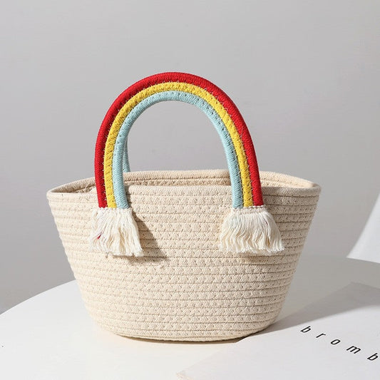 Cute Rainbow Clouds Holiday Tote Bag