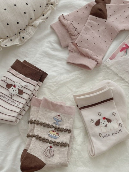 Rufia - Cute Cartoon Dog Women’s Mid-calf Socks