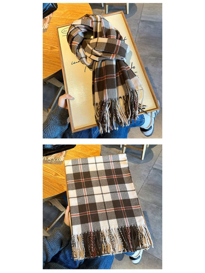 Scarvii - Chunky Plaid and Color-Blocking Winter Scarf for Women