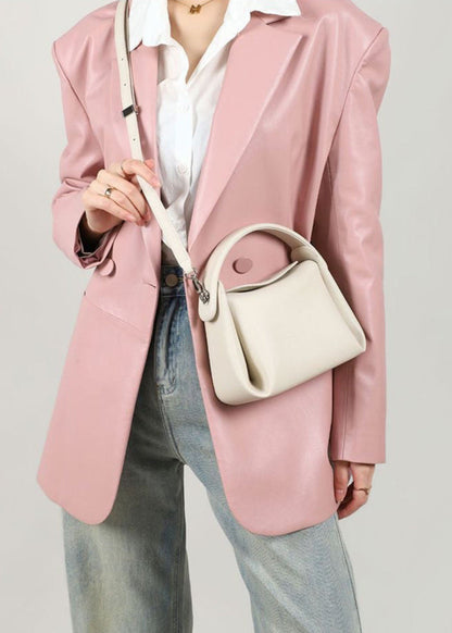 Structured Leather Crossbody Bag With Handle