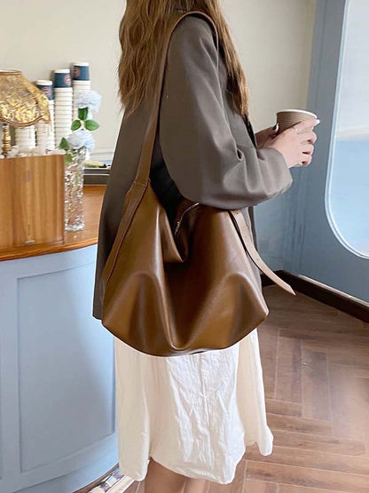 Casual Solid Color PU Tote Bags Accessories