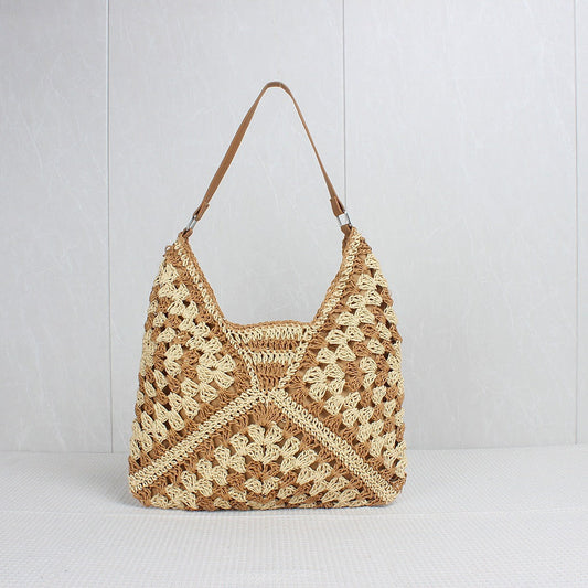 Crochet Granny Square Bag High Capacity Woven Bag