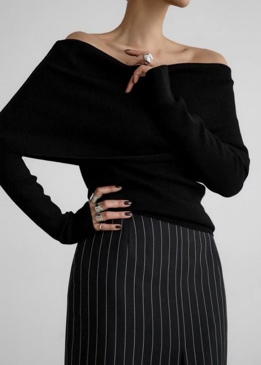 Off Shoulder Knit Top In Soft Vibrant Fabric