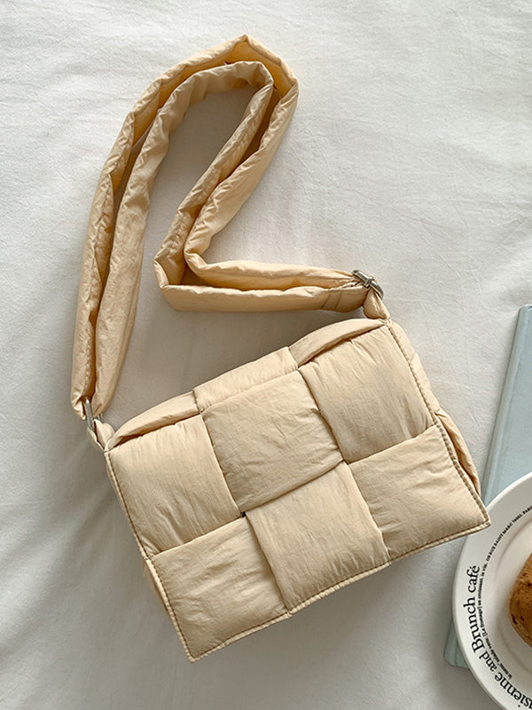 Adjustable Split-Joint Padded Woven Crossbody Bags