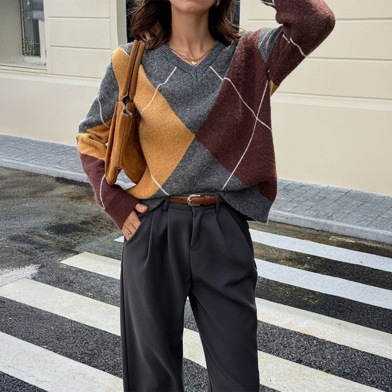 Color Block Knit Sweater