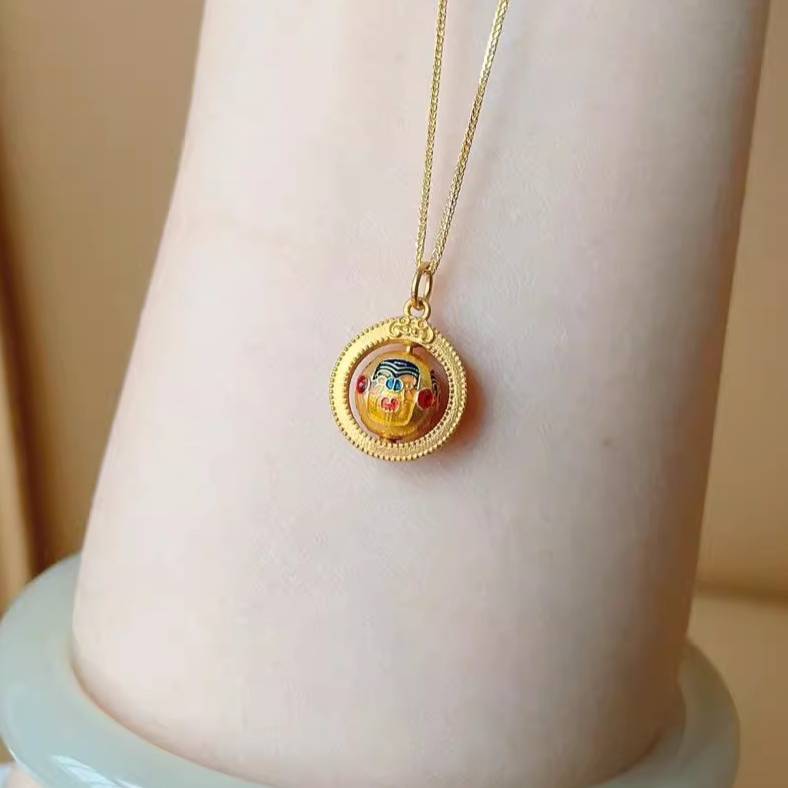 Zakiram Pendant, Collarbone Chain, Tibetan God Of Wealth, National Style Woman Necklace Bracelet