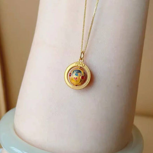 Zakiram Pendant, Collarbone Chain, Tibetan God Of Wealth, National Style Woman Necklace Bracelet