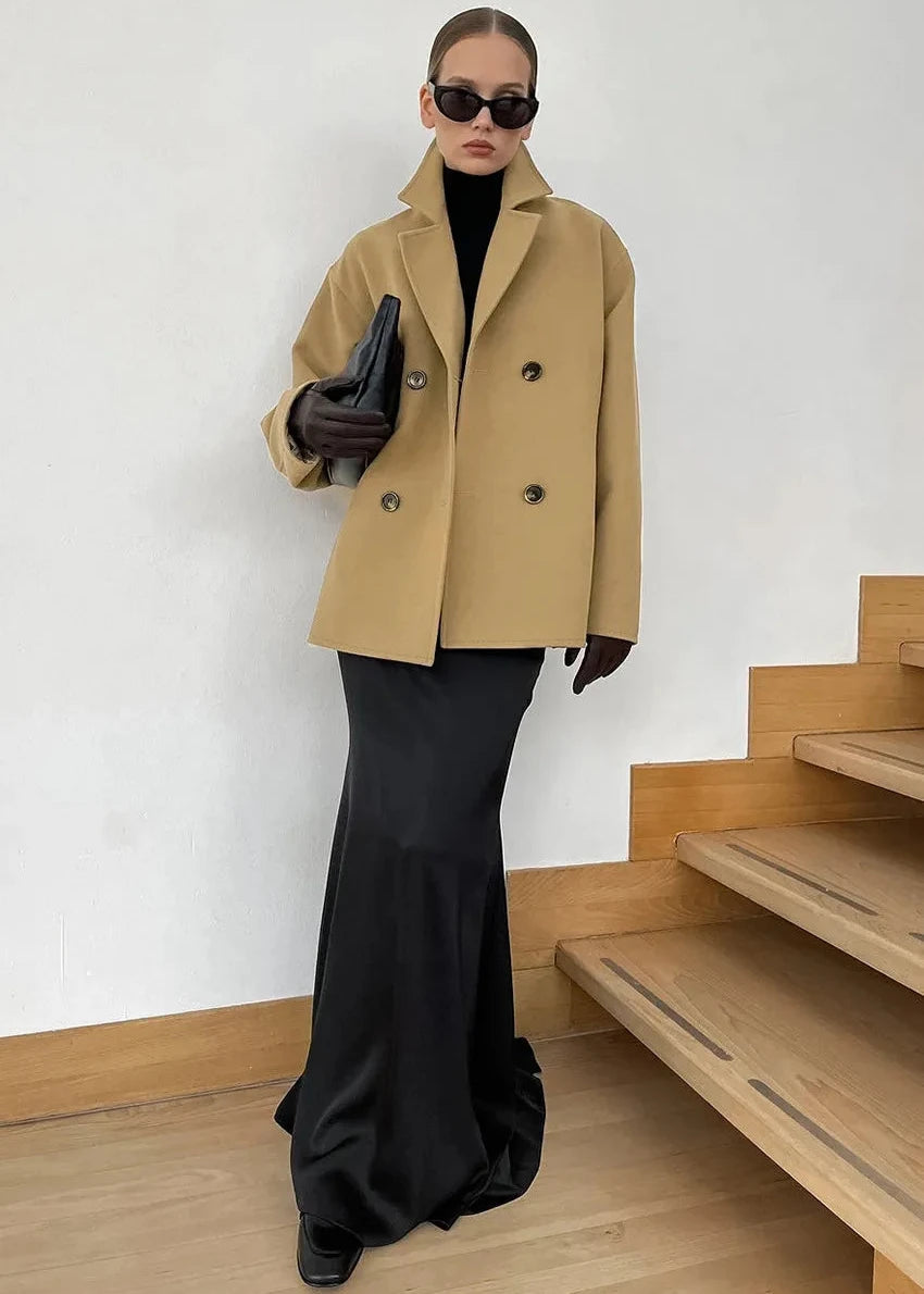 Double Breasted Wool Coat With Relaxed Fit