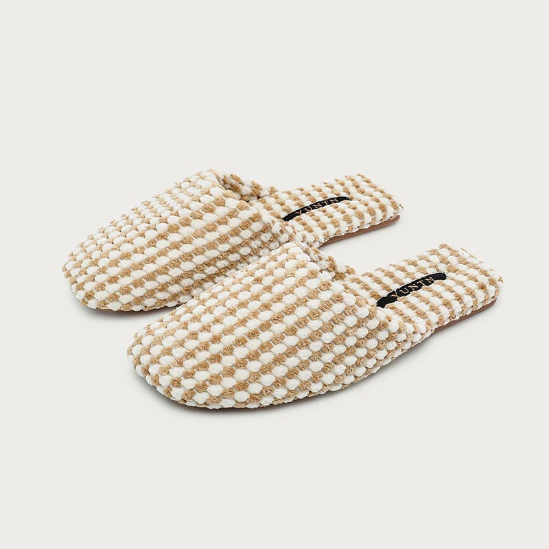 Color Block Cozy Textured Woven Slippers
