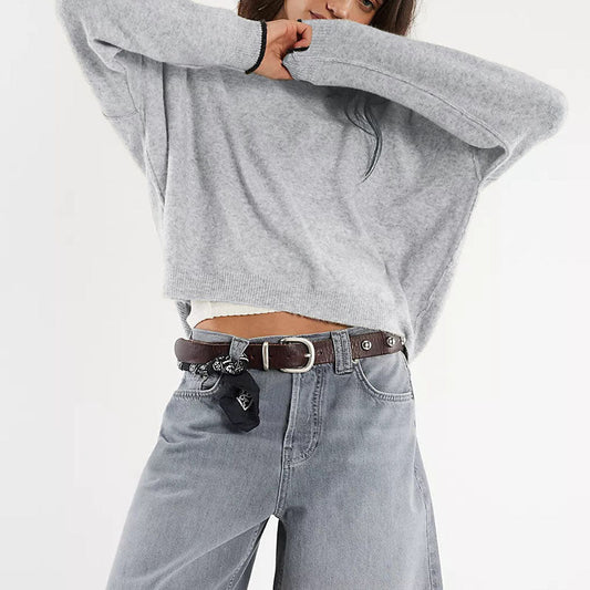 Trendy Crew Neck Long Sleeve Sweater