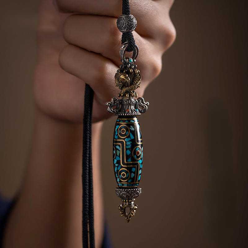 Handmade Jewelry S925 Sterling Silver Diamond Pestle Celestial Bead Pendant For Necklaces, Personalized Trendy Retro Jewelry