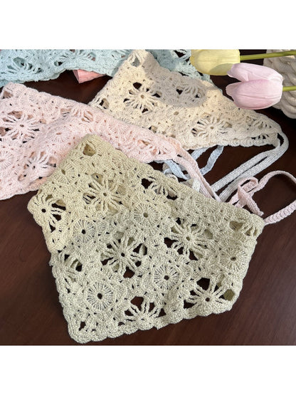 Haila - Boho Style Hollow Crochet Triangle Headscarf