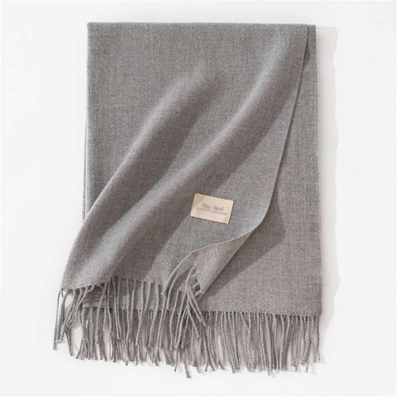 Solid Color Winter Warm Imitation Cashmere Shawl Scarves