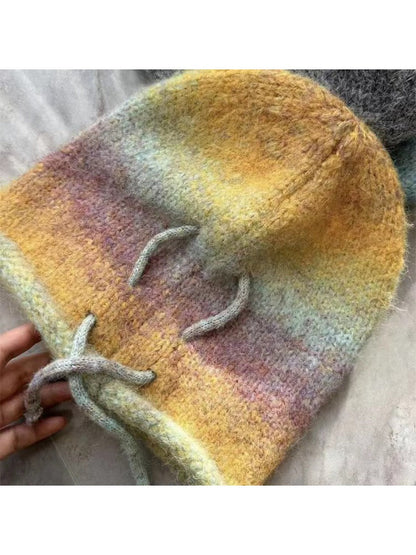 Haila - Gradient Color Adjustable Slouch Knitted Beanie