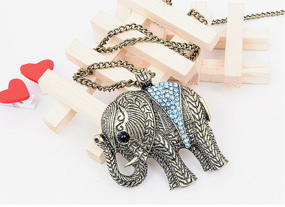 Fashion Western Vintage Elephant Necklace Jewellery Sweater Chain
