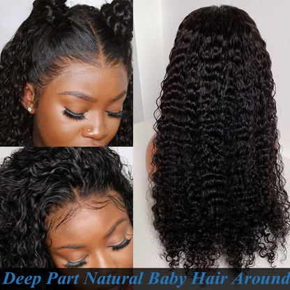 Deep Wave Closure Wig Human Hair Lace Frontal Wigs 13X6 Lace Front Wig Preplucked Bleached Knots Wigs 13X4 Deep Wave Frontal Wig