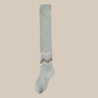 Rufia - Wavy Pattern Coral Fleece Long Socks