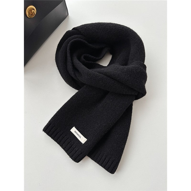 Wool Warm Solid Color Short Scarf
