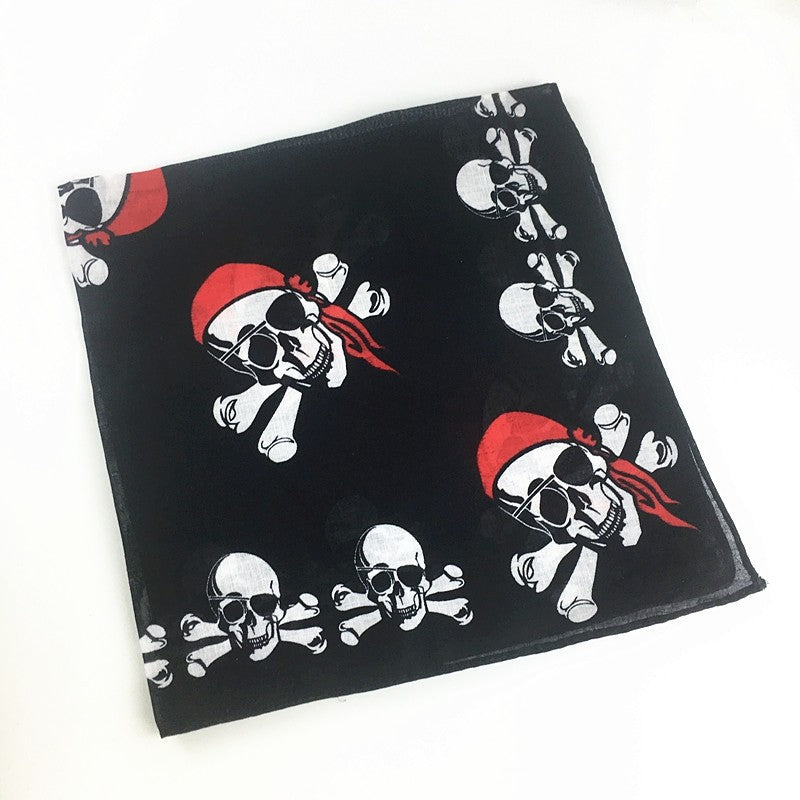 Skull Printed Square Head Scarf