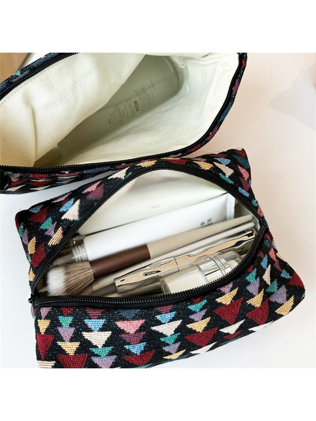 Cosbai - Fun Pine-Print Zipper Pouch - Playful &amp; Chic